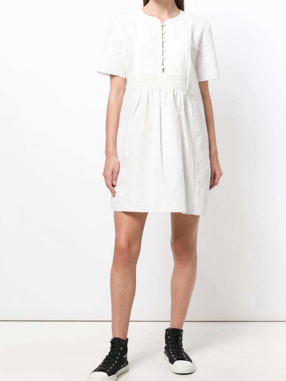 A.P.C. Mini Dress White Linen Blend Size 34